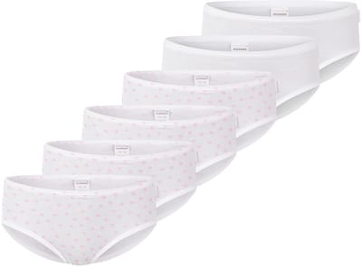 Schiesser Meisjes slip / onderbroek 6 pack fijnrib Organic Cotton