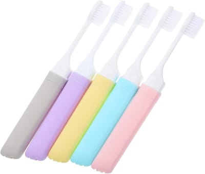 Reis Tandenborstels - Opvouwbare Borstels - Hygiënisch Reizen - Compact Ontwerp - 10 Stuks - Mix Kleuren