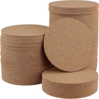 Ronde kurken onderzetters van 10 cm - 3 mm dik - Absorberende onderzetters voor glazen, ideaal voor thuis, bar en restaurant - 80 stuks