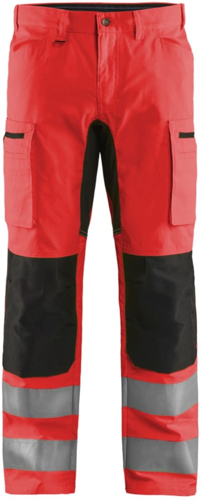 Blaklader High Vis broek met stretch 1585-1811 - High Vis Rood/Zwart - C64