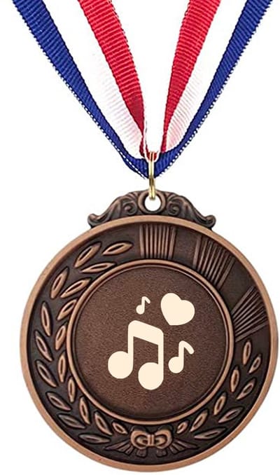 Akyol - muzieknoot medaille bronskleuring - Muzieknoot - cadeau muziekliefhebber - leuk cadeau voor je vriend om te geven - verjaardag muzikant