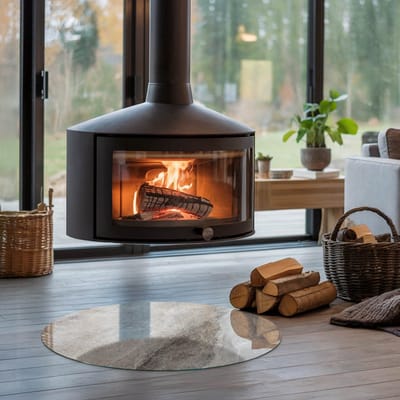 Coloray Vloerplaat Houtkachel - Vloerplaat Openhaard - 70 cm x 70 cm - Houtkachel Accessoires - Grijs Vloerplaat Kachel - Plaat Kachel - Plaat voor Onder Houtkachel - Open Haard Accessoires - Onderplaat