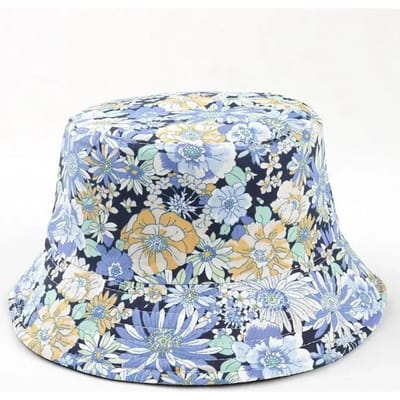 Lente en Zomer Katoen Print Bucket Hat Vissershoed Outdoor Reizen Zonneklep Voor Mannen En Vrouwen 160 56-58cm wear blauw