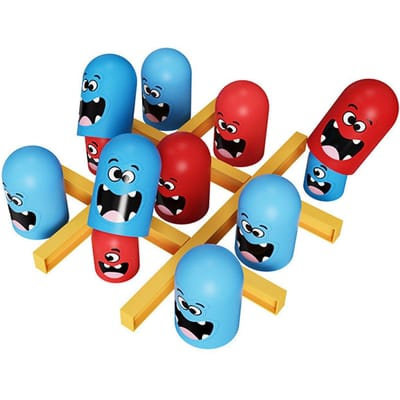 Grappige Tafel Bordspellen Boter-kaas-en-eieren Intellectuele Grote Eet Compact Schaken Interactieve Multiplayer Party Spellen Speelgoed Ideaal voor Kinderen Volwassene blue