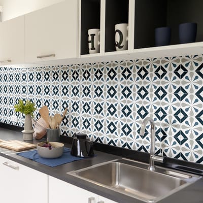 Zelfklevende tegelmuurstickers voor keuken en badkamer - 60 Fortuna Azulejos tegelstickers - 60 stickers 10x10cm