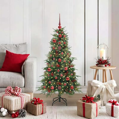 vidaXL - Kunstmatige - Hinged - Kerstboom - met - 150 - LED - Groen - 120 - cm - PE - en - PVC