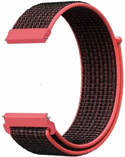 By Qubix - Geschikt voor Garmin bandje - Geschikt voor Garmin Vivomove 3 / HR / Luxe / Sport / Style / Trend - Sport Loop nylon bandje - Rood/oranje - Smartwatch bandje 20mm