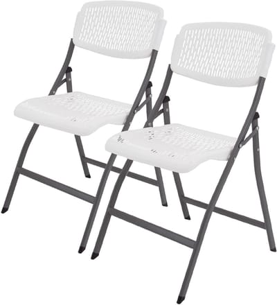 TRUTZHOLM - Klapstoelen - Set van 2 - Wit - 150 kg Draagvermogen - Ergonomisch - Tuinstoel - Campingstoel - Weerbestendig - Antraciet Frame