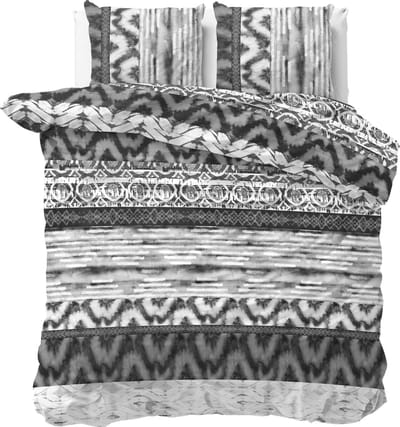 Sleeptime Shibori Retro - Dekbedovertrekset - Lits-Jumeaux - 240x200/220 + 2 kussenslopen 60x70 - Antraciet