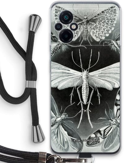 Case Company® - Hoesje met koord geschikt voor Xiaomi Poco M5 hoesje met Koord - Haeckel Tineida - Telefoonhoesje met Zwart Koord - Bescherming aan alle Kanten en Over de Schermrand
