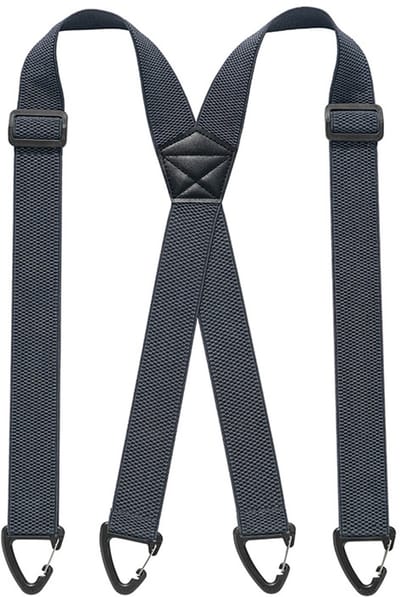 Verstelbare Y-vormige bretels met draaiklippen - 120 cm lange zwarte unisex bretels voor werk, feest en reizen-Karabijnhaakriemen - Donkergrijs