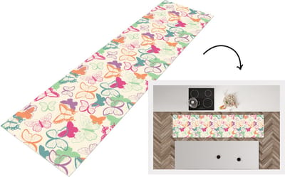 Keukenloper - Loper keuken - Vlinders - Patronen - Insecten - 200x50 cm - Keukenloper vinyl