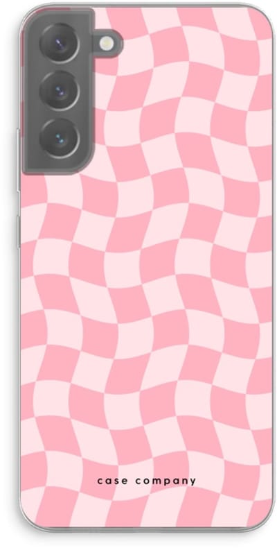 Case Company® - Hoesje geschikt voor Samsung Galaxy S22 Plus hoesje - Grid Roos - Soft Cover Telefoonhoesje - Bescherming aan alle Kanten en Schermrand