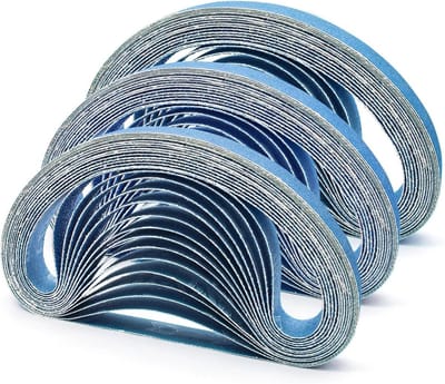 Schuurbanden Set - Bandschuurpapier - Metaal Bewerken - Zirkonium Korund - 20 x 520 mm - Bruin