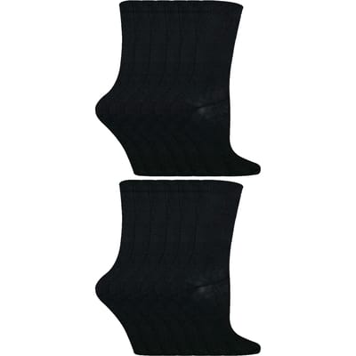 Sock Snob - 12 paar kindersokken van effen bamboe - Zwart