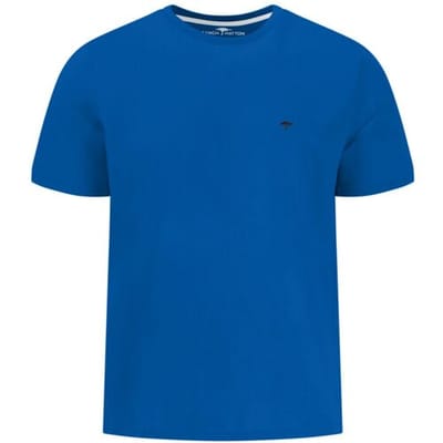 Fynch-Hatton T-Shirt Solid Color Crew Neck Subtle Logo Strong Blue / male
