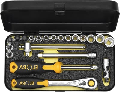 Dopsleutelset - Mechanisch gereedschap - Klus Klussen - 21-delige set - 4-13 mm - Zwart