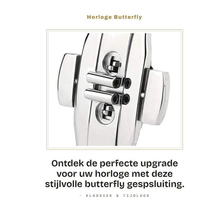 Dailygoods- Vlindergesp Uniek Design - Vervanging - Horloge Gesp - Waterdicht - Huidvriendelijk - Duurzaam Metaal - Horlogegesp