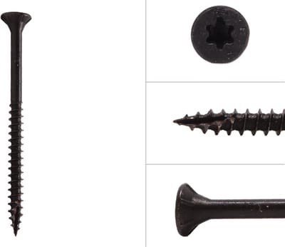 Wovar Zwarte Schroeven Verzinkt 5 x 70 mm Torx 20 met Snijpunt | 50 Stuks | Houtschroeven