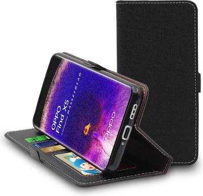 ebestStar - Hoes geschikt voor Oppo Find X5, Wallet Etui, Book case hoesje, Zwart