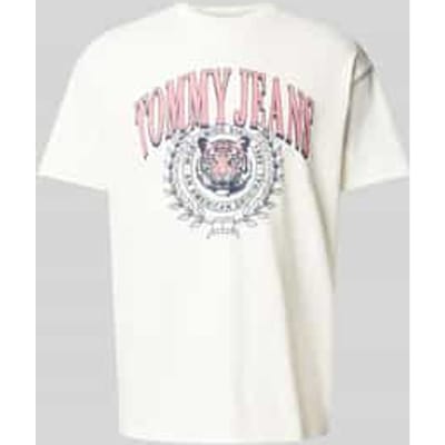 T-shirt van katoen met motiefprint, model 'VARSITY TIGER'