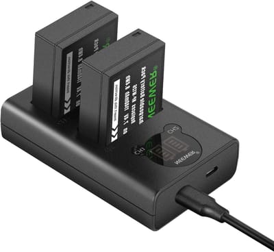 Dual Charger voor NP-W126/NP-W126s Batterijen met USB C Kabel, 1140mAh, Geschikt voor Fuji Camera's zoals X100VI, X-T30 II en X-S10