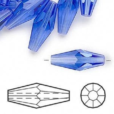 Swarovski Elements, dubbele bicone (5205), 25x10mm, sapphire. Per 6 stuks