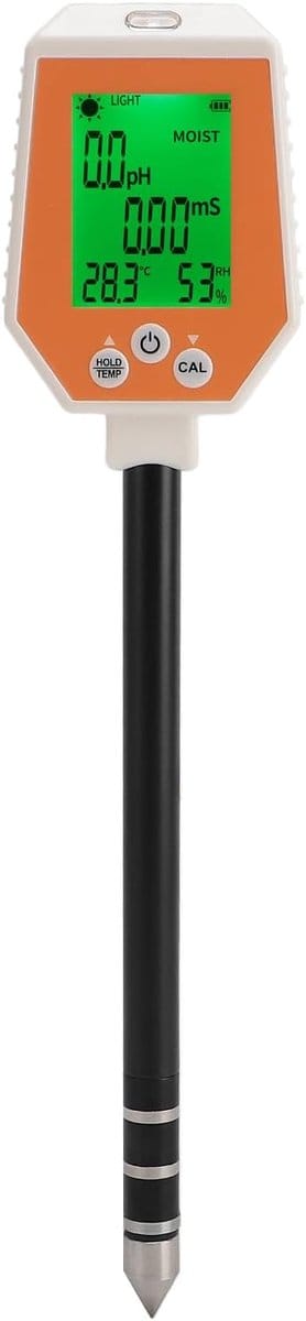 Digitale Bodemtester - 6 in 1 Meter - Planten Verzorging - Gedetailleerde Bodemanalyse - 33 x 9 x 5 cm