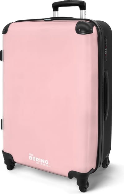 NoBoringSuitcases.com® - Grote koffer dames - Reiskoffer roze met 4 wielen - Trolley op wieltjes 72 liter - Rolkoffer groot vrouwen - Ruimbagage valies 20kg - Valiezen voor volwassenen hardcase - Luggage suitcase XL - Reisbagage & reisaccessoires