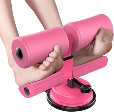 Sit-Up Voethouder - Buikspiertrainer Trainingsapparaat - Kernspieren Trainen - Grote Zuignap Basis - 26 x 16 cm - Roze