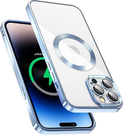 Casemania Hoesje Geschikt voor Apple iPhone 14 Pro - Blauw - Siliconen Back Cover Geschikt voor Magsafe