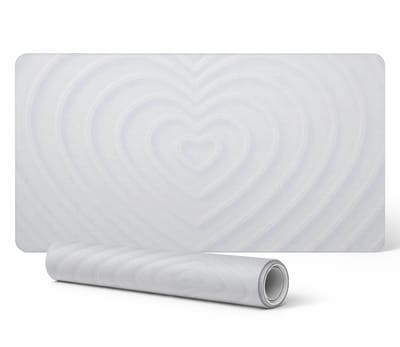 Vinyl beschermmat voor op de werkplek met hartjesmotief, 90x45 cm