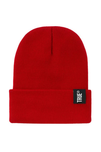 TRUE beanie - Rode Unisex Wintermuts - Warm & Winddicht - Katoen/Acryl - Comfortabele gebreide muts