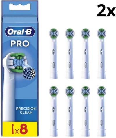 Oral B PRO Precision Clean Opzetborstels Wit - 2 x 8 stuks