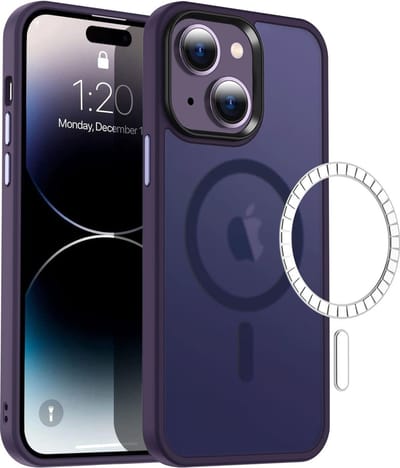 Casify Matte Hoesje geschikt voor MagSafe iPhone 15 Plus Hoesje - Mat Donkerpaars