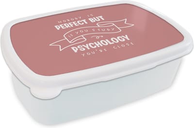 Broodtrommel Wit - Lunchbox - Brooddoos - Studenten - Studeren - Psychologie - Quotes - 18x12x6 cm - Volwassenen
