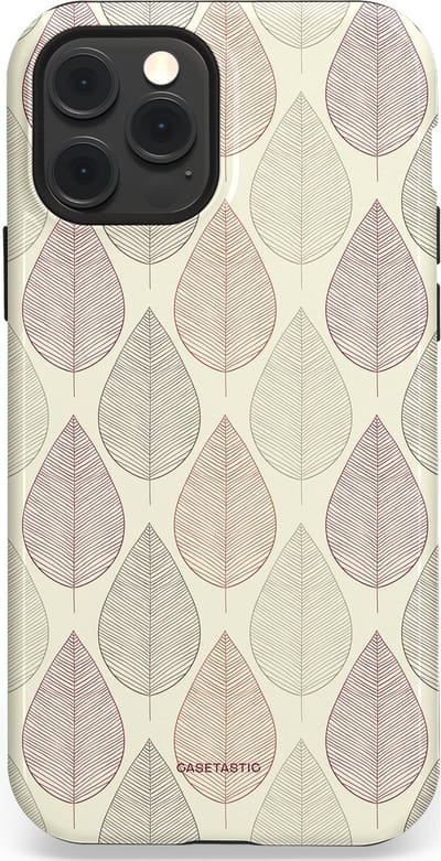 Casetastic hoesje geschikt voor Apple iPhone 12 / Apple iPhone 12 Pro - MagSafe - Dubbellaagse bescherming - Botanisch retro bladeren dans - Fashion Case - Crème