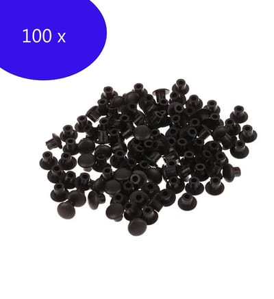 FSW-Products – 100 Stuks Zwarte Afdekdopjes 5mm – Voor Boorgaten & Schroeven – Schroefdoppen, Aanslagdempers & Kozijnbuffers – Afdekkapjes & Schroefbeschermers