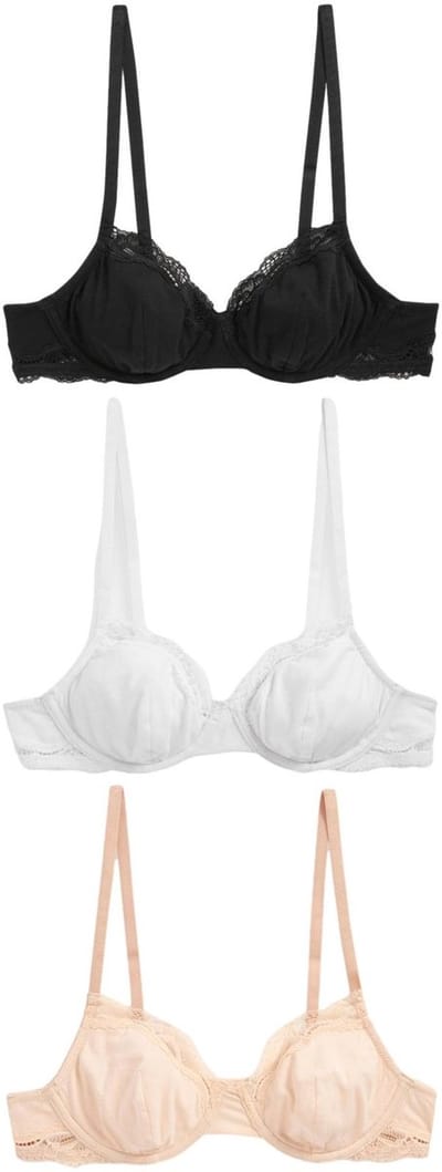 Next - Dames - Katoenmix ultiem comfort beha's verpakking van 3 - Zwart