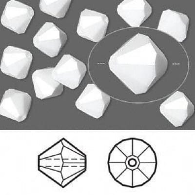 Swarovski Elements, Bicone (5328), 8mm, chalkwhite. Per 24 stuks