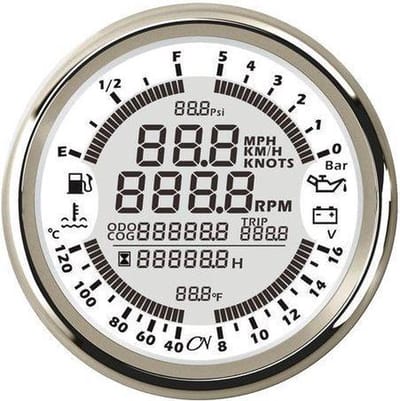 CN wit 6 in 1 Motorinstrument met chromen Ring