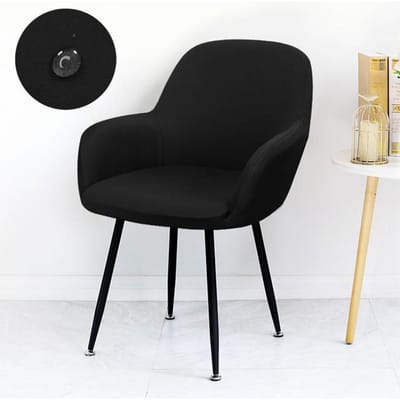 Waterdichte Hoge Fauteuil Meubelhoes Elastische Eetkamerstoel Meubelhoes Wasbare Kantoorfauteuil Beschermhoezen Stoelhoezen Keuken ONE Piece zwart