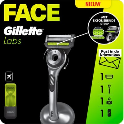 GilletteLabs voor Mannen - van de makers van Gillette Fusion - Handvat + 1 Scheermesje + 1 Magnetische houder + 1 Reisetui