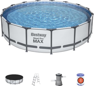 Ø 457 x 107 cm Bestway Steel Pro MAX zwembad set - rond