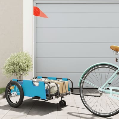 vidaXL - Fietstrailer - oxford - stof - en - ijzer - blauw