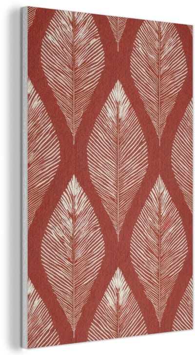 Akoestisch wandpaneel 40x60 cm - Vilt schilderij Bladeren - Rood - Elegant - Akoestische panelen - Geluidsdempende wanddecoratie - Geluidsisolatie woonkamer - Muurdecoratie geluidspanelen