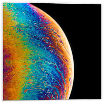 Forex - Gekleurde Wereldbol - 50x50cm Foto op Forex