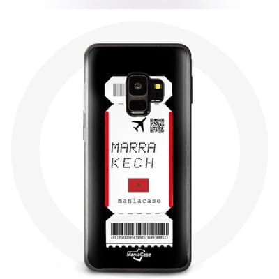 Coque - Samsung - Galaxy S9 - Souple - Noir - Billet d'avion Marrakech Maroc