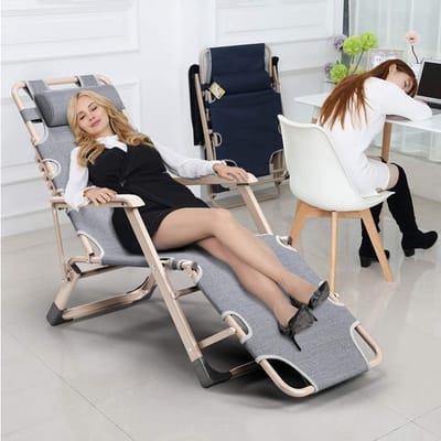Ligstoelen Tuinstoel - Relaxfauteuil Zonnebank - Buiten Ontspannen - Opvouwbaar Verstelbaar - 260 kg Draagkracht - Grijs