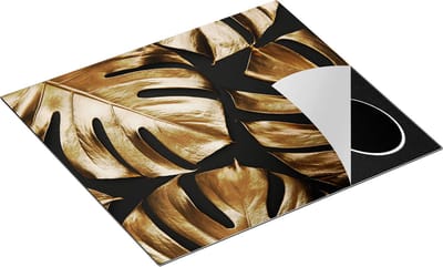 Chefcare Inductie Beschermer Gouden Bladeren - 60x50 cm - Afdekplaat Inductie - Kookplaat Beschermer - Inductie Mat